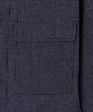 JOSEPH ABBOUD 【洗える・麻混】クールリネン シャツ ネイビー系