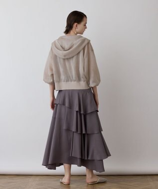 GRACE CONTINENTAL イレヘムサテンスカート チャコール