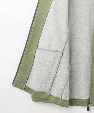JOSEPH ABBOUD 【オーガニックコットン使用】フルZIPカラー ブルゾン 黄緑系