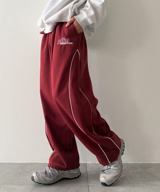 WEGO 【ウエストゴム】パイピングスウェットパンツ ワイン