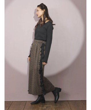 Green Parks ■ＥＳＣＡＲ　Ｕネッククレープカットプルオーバー Black