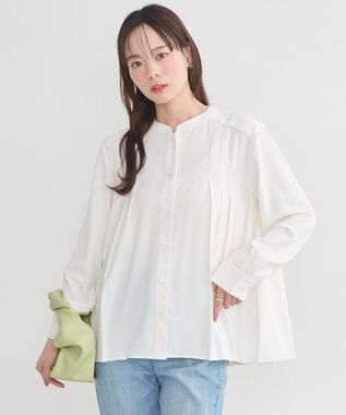 earth music&ecology バックプリーツブラウス Off White