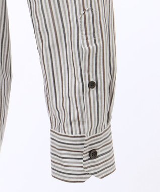 JOSEPH ABBOUD 【キングサイズ】JCサテンストライプ　シャツ ダークブラウン系1