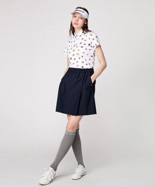 23区GOLF 【WOMEN】【UVケア/吸水速乾】マルチステッカープリント ポロシャツ ホワイト系5