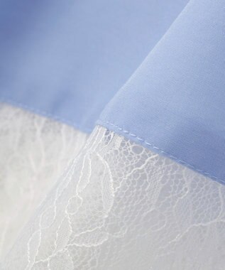 YECCA VECCA 裾レーススキッパーシャツ Blue