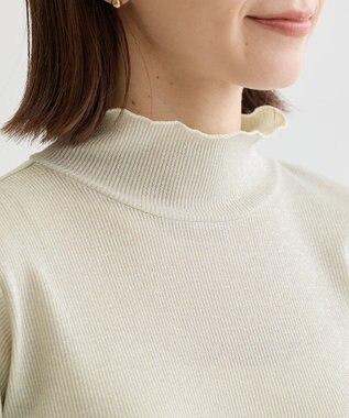 Green Parks ラメリブタートルプルオーバー Light Beige