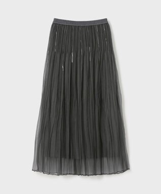 GRACE CONTINENTAL オーガンスパンコールスカート グレー