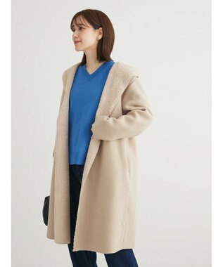 Green Parks もちやわ　Ｖネック前後差プルオーバー Blue