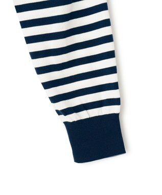 23区 【洗える】プレミアムビオコットン ボーダー カーディガン オフホワイトxネイビーボーダー