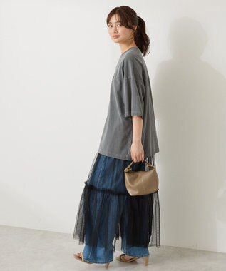 AMERICAN HOLIC 【WEB限定】ピグメント5分袖ロゴプルオーバー Charcoal Gray