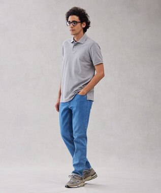 J.PRESS MEN レジメンタル ポロシャツ ライトグレー系