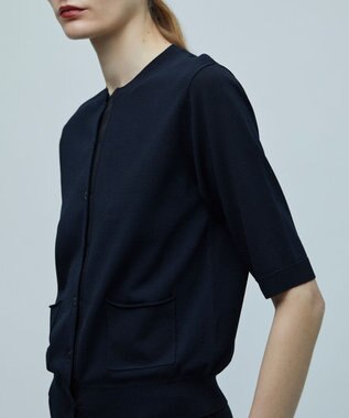 BEIGE， 【S-size】VALOIS / 半袖カーディガン Navy