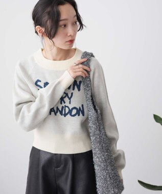 WEGO ジャガードショートニットプルオーバー ホワイトアイボリー