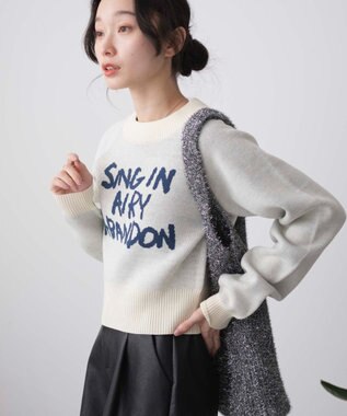 WEGO ジャガードショートニットプルオーバー ホワイトアイボリー