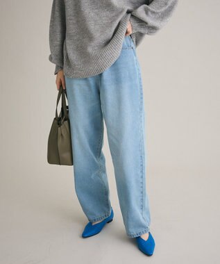 Green Parks ハイウエストストレートデニムパンツ Light Indigo