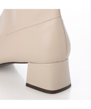 MODE ET JACOMO <MODE ET JACOMO>スクエアトゥストレッチショートブーツ ベージュ