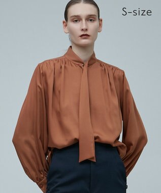 BEIGE， 【S-size】COLIGNY / ボウタイブラウス Camel