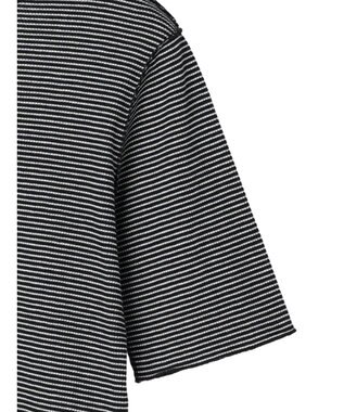 Green Parks メローリブ５分袖ボーダープルオーバー Navy