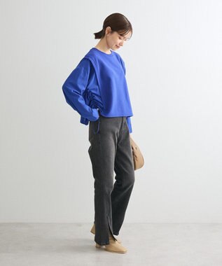 Green Parks リップルドッキングシャーリングプルオーバー Blue