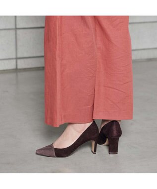 MODE ET JACOMO <MODE ET JACOMO>異素材コンビポインテッドトゥパンプス ダークブラウンスエード