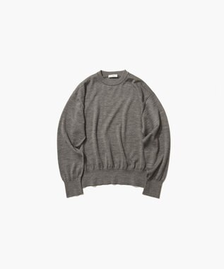 ATON RAMIE WOOL | クルーネックセーター TOP GRAY