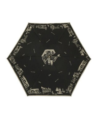 MOONBAT DAKS(ダックス) 晴雨兼用日傘 折りたたみ傘 街並み フワクール生地使用 ブラック