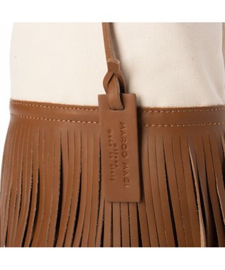 INTER-CHAUSSURES 【MARCO MASI】レザーフリンジ巾着バッグ キャメルコンビ