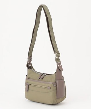 Y'SACCS 【ナイロンタフタ×リサイクルレザー】デイリーポシェット カーキ