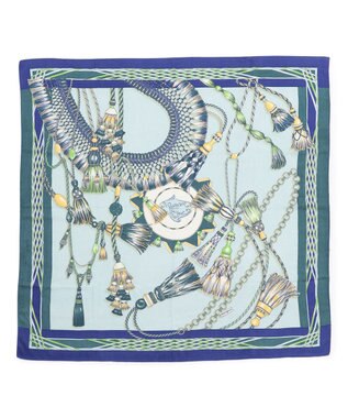 23区 manipuri  ヴィヴァーチェタッセル ストール ブルー系