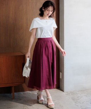 組曲 L 【先行予約】GIZAコットンオフショルダー カットソー アイボリー系