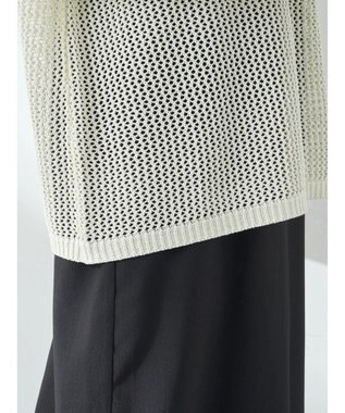 earth music&ecology ラメメッシュプルオーバー Ivory