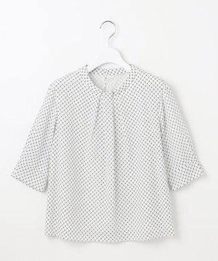 J.PRESS LADIES L モノグラムプリント ボウタイ風 カットソー ホワイト系5