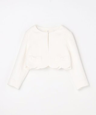 ANY KIDS 【2点セット】リボンボレロジャケット+シフォンプリーツ ワンピース サックスブルー