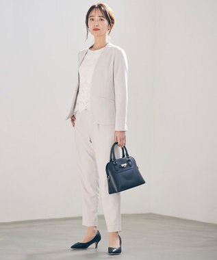 ANY SIS 【セットアップ可】セレモニーダブルクロス テーパードパンツ ライトグレー