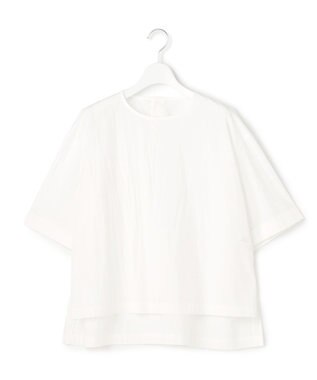 23区 【先行予約/SLOW/一部店舗限定】コットンナイロンタイプライター T ブラウス オフホワイト