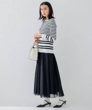 23区 【WEB限定/洗える】エアリーチュール スカート ブラック系