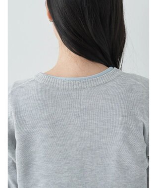 earth music&ecology シアークルーカーディガン Gray Mixture