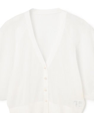 GRACE CONTINENTAL ラメシアードルマンニットカーディガン ホワイト