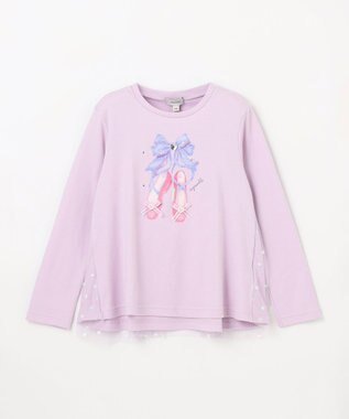 ANY KIDS トゥシューズバックシャン長袖Tシャツ ラベンダー