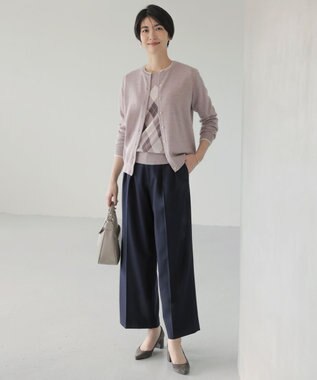 J.PRESS LADIES 【洗える】アーガイル ツイン ニット ベージュ系