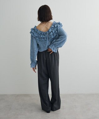 Green Parks ２ＷＡＹフリルブラウス Sax