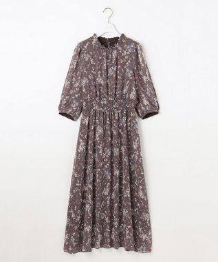 ANY SIS 【洗える】ニュアンスプリント ワンピース モカ系