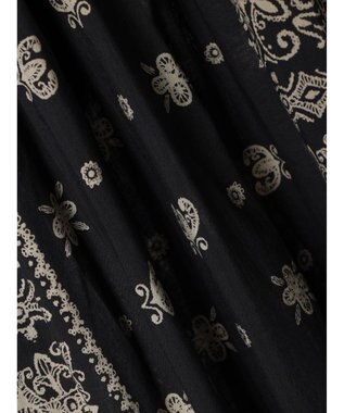 CRAFT STANDARD BOUTIQUE パネル柄ウエスト切り替えボリュームワンピース Charcoal Gray