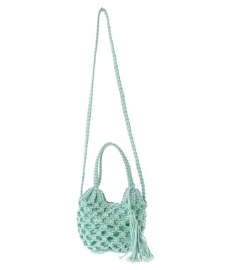 CRAFT STANDARD BOUTIQUE 別注/maison vert マクラメ手編みショルダーバッグ Blue Green
