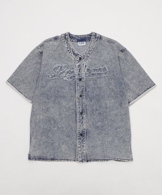 WEGO 【ユニセックス着用ITEM】ベースボールデニムグラフィックシャツ（SS） デニム淡加工色