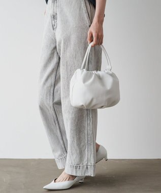 russet レザー巾着4WAYショルダーバッグ(CE-1454) White