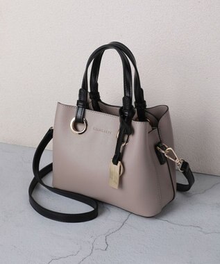 style code 【MERCURYDUO/マーキュリーデュオ】メタルアイレット　ミニショルダーバッグ、ハンドバッグ ベージュ