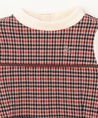 組曲 KIDS 【90-100㎝】チェックジャガード ワンピース ブラウン系3