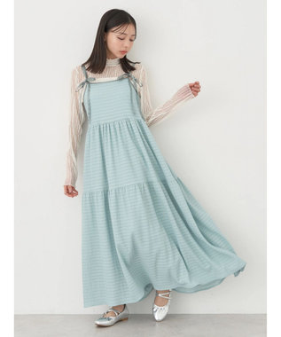 earth music&ecology 表面感肩リボンキャミワンピース Mint