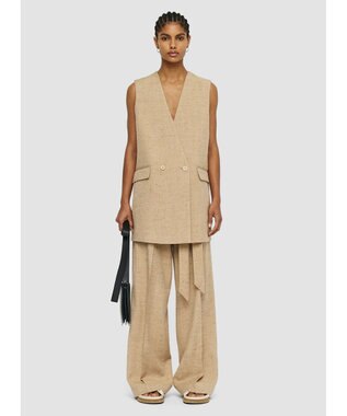 JOSEPH スペックルシルクリネン　ダブルブレステッドジレ Sesame